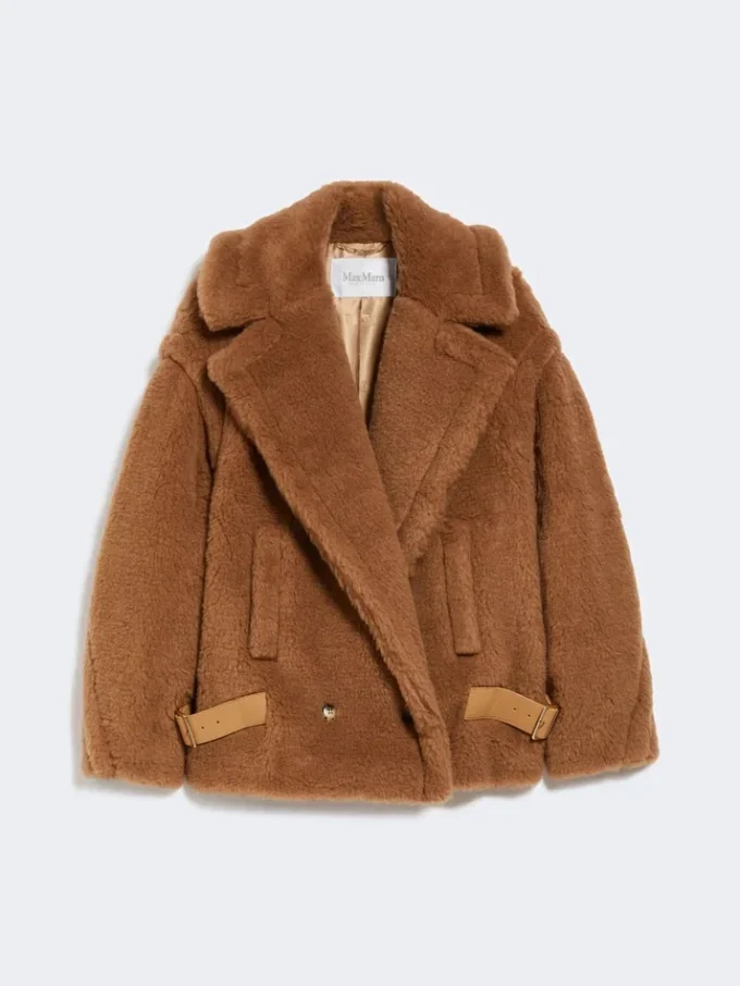 Kurtka motocyklowa z tkaniny teddy, kolor camel Kurtka motocyklowa z tkaniny teddy, kolor camel