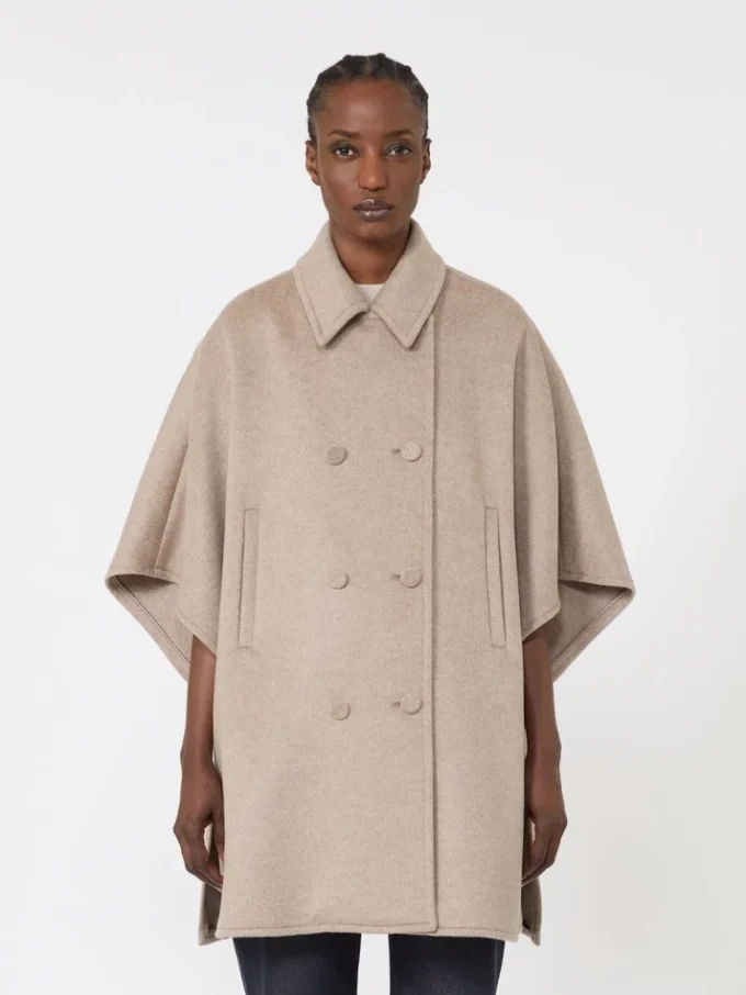 Lekka peleryna z grubej tkaniny kaszmirowej, w kolorze brązowo-brązowym Lekka peleryna z grubej tkaniny kaszmirowej, w kolorze brązowo-brązowym