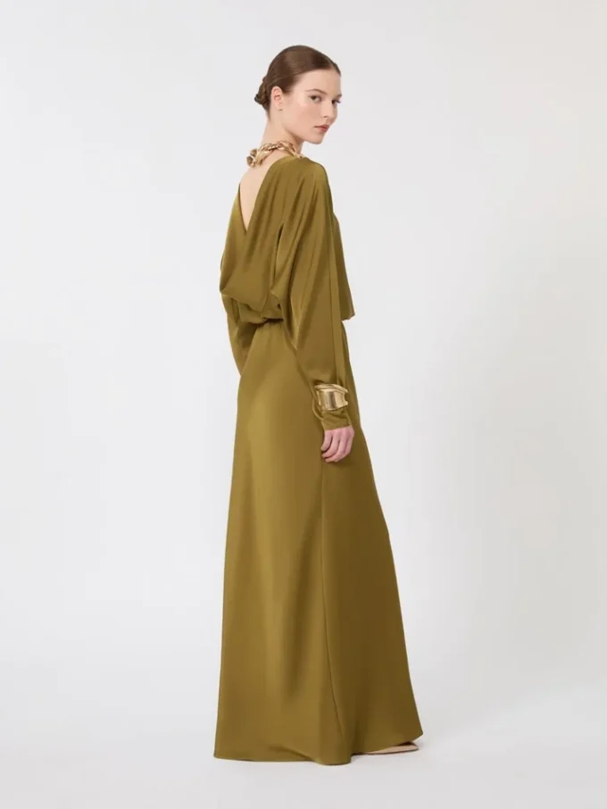 Lekka satynowa sukienka w kolorze khaki Lekka satynowa sukienka w kolorze khaki