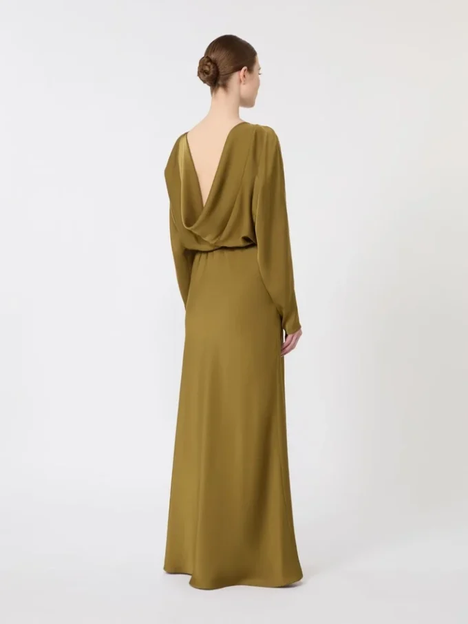 Lekka satynowa sukienka w kolorze khaki Lekka satynowa sukienka w kolorze khaki