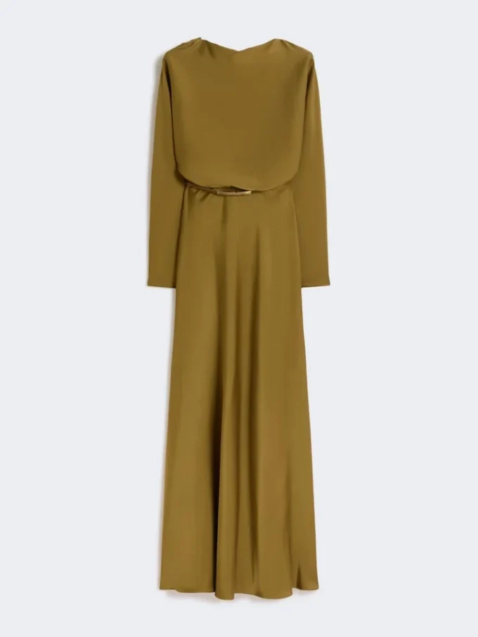 Lekka satynowa sukienka w kolorze khaki Lekka satynowa sukienka w kolorze khaki