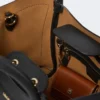 Mała skórzana torba w stylu marynistycznym, czarna Mała skórzana torba w stylu marynistycznym, czarna