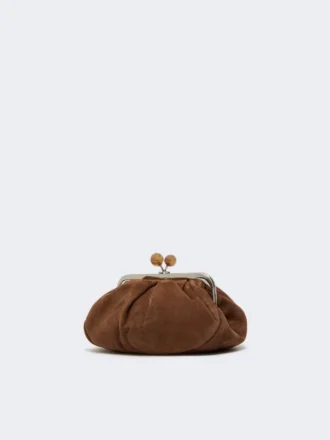 Mała zamszowa torebka Pasticcino, ciemnobrązowa