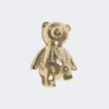 Metalowa broszka w kształcie Teddy Beara, biała