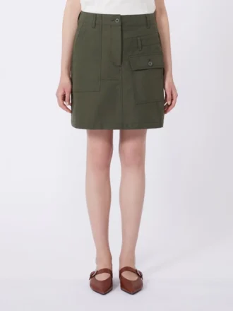 Mini spódniczka z wodoodpornego płótna, kolor khaki