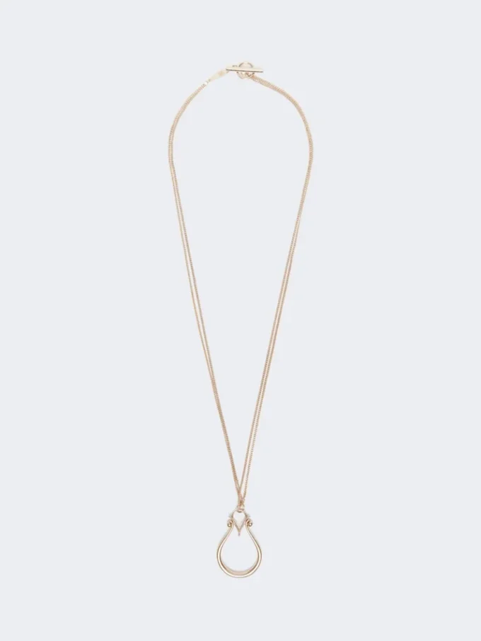 Naszyjnik z zawieszką z monogramem, złoty