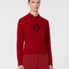 Obcisły sweter z wełny i kaszmiru, ciemnoczerwony Obcisły sweter z wełny i kaszmiru, ciemnoczerwony