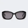 Owalne okulary przeciwsłoneczne oversize, czarne