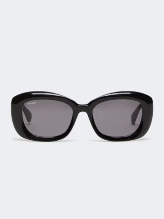 Owalne okulary przeciwsłoneczne oversize, czarne