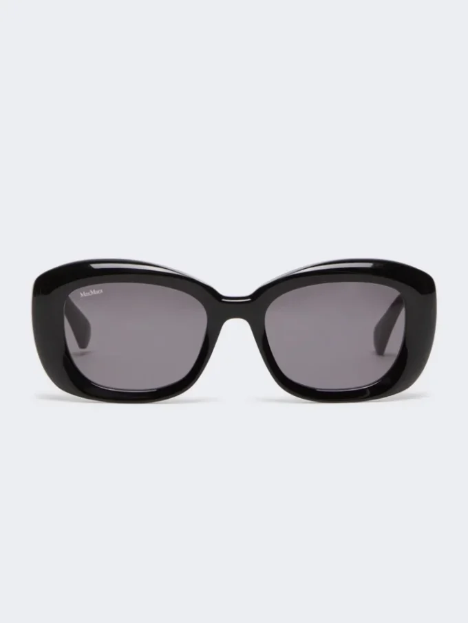 Owalne okulary przeciwsłoneczne oversize, czarne