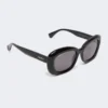 Owalne okulary przeciwsłoneczne oversize, czarne