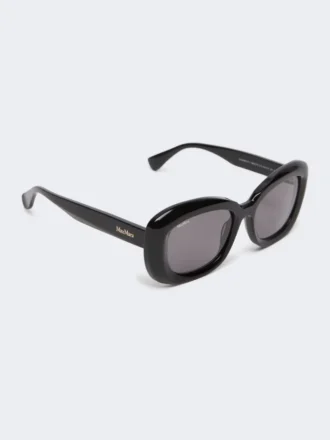 Owalne okulary przeciwsłoneczne oversize, czarne