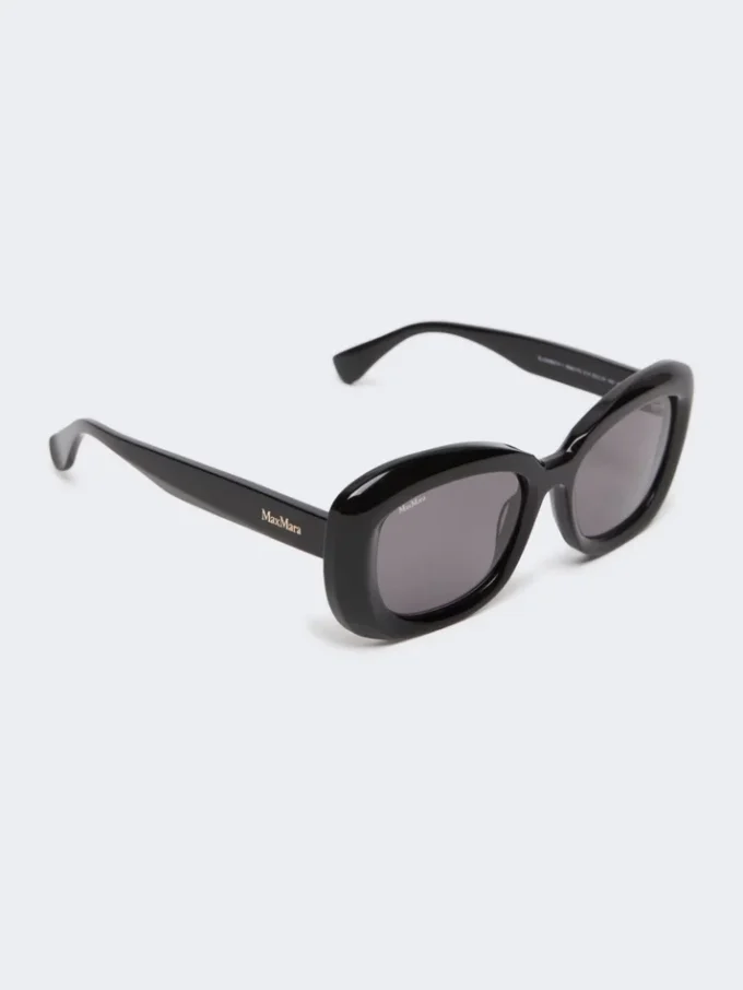 Owalne okulary przeciwsłoneczne oversize, czarne