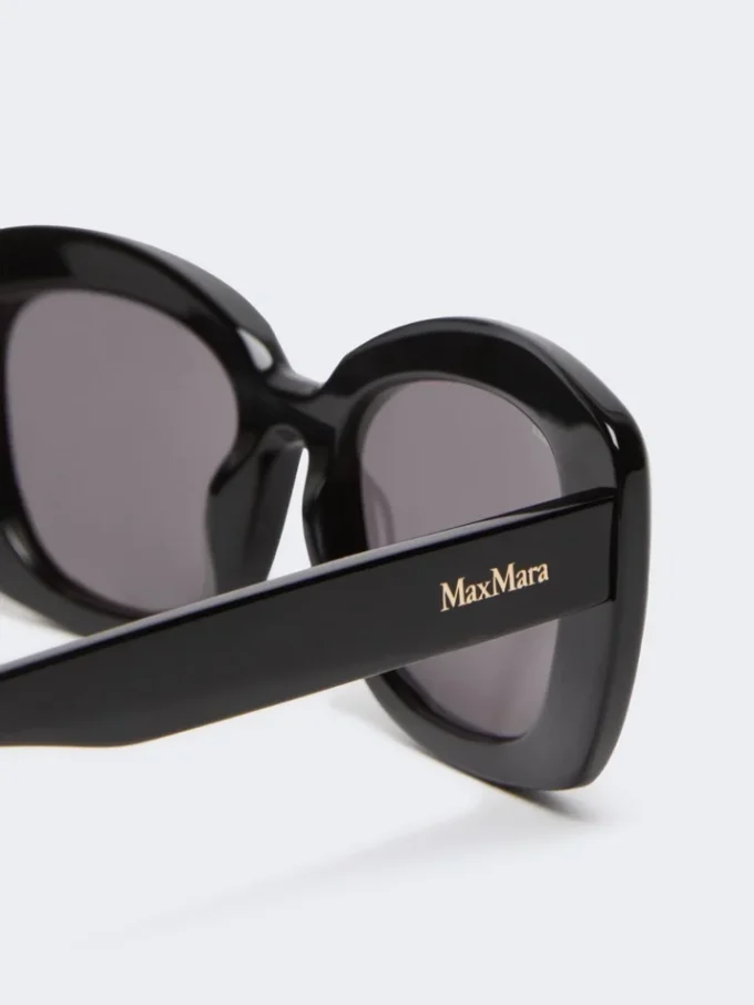 Owalne okulary przeciwsłoneczne oversize, czarne