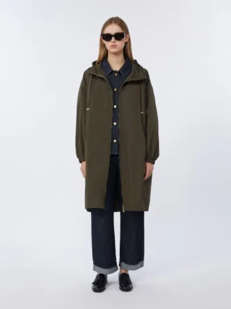 Parka z wodoodpornego taftu, zielona
