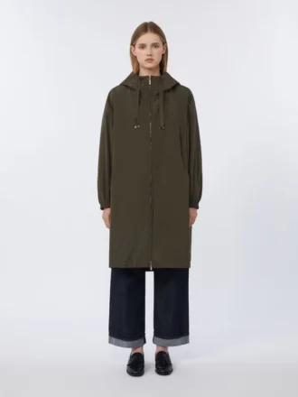 Parka z wodoodpornego taftu, zielona