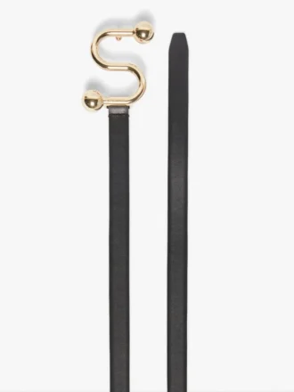 Pasek Sportmax z monogramem i klamrą, czarny