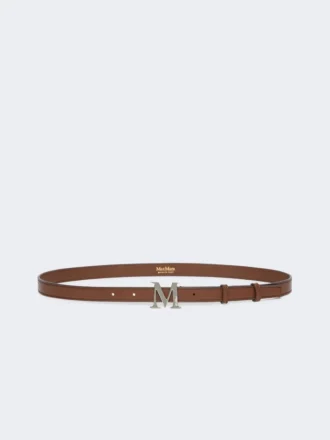 Pasek z monogramem z naturalnej skóry, brązowy Pasek z monogramem z naturalnej skóry, brązowy