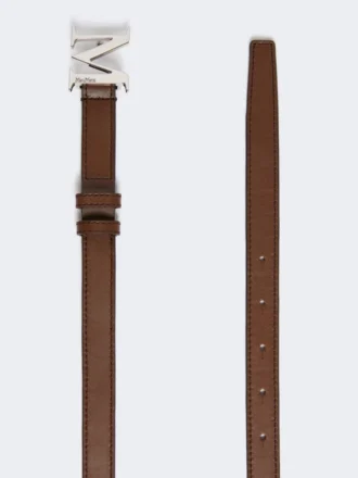 Pasek z monogramem z naturalnej skóry, brązowy Pasek z monogramem z naturalnej skóry, brązowy