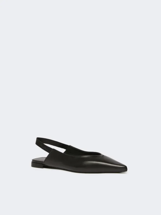 Płaskie sandałki z nappa, czarne Płaskie sandałki z nappa, czarne
