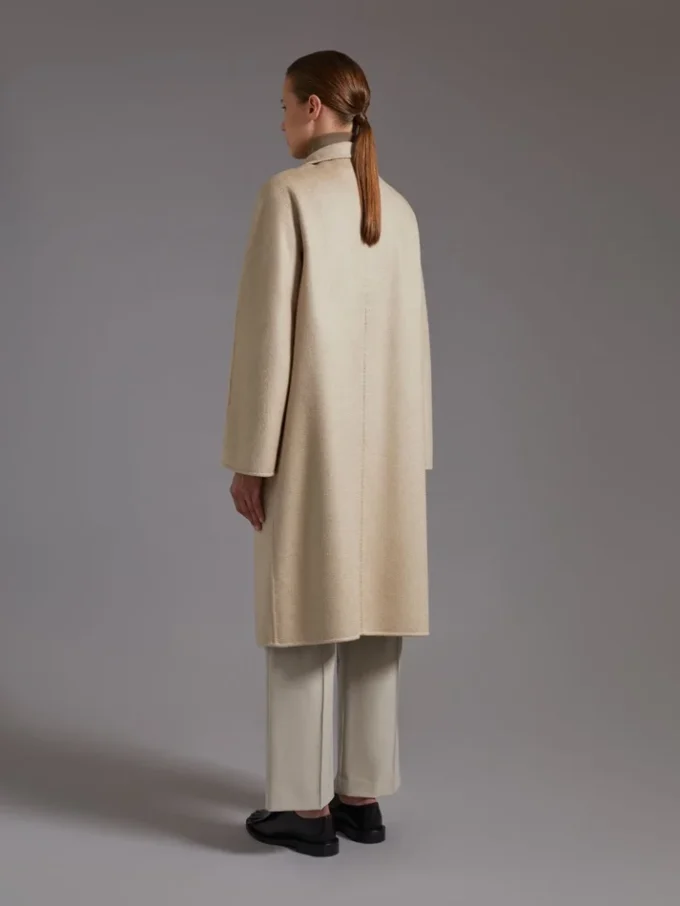 Płaszcz-kardigan z kaszmiru o długości midi, kolor piaskowy Płaszcz-kardigan z kaszmiru o długości midi, kolor piaskowy