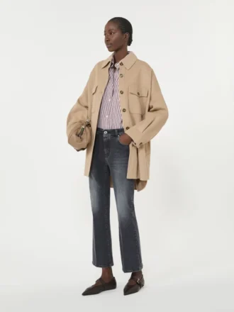 Płaszcz oversize z mieszanki wełny, kolor camel