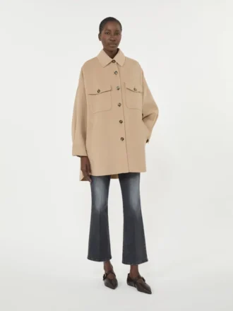 Płaszcz oversize z mieszanki wełny, kolor camel