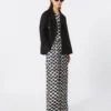 Płaszcz typu pea coat z bawełny i lnu o splocie koszykowym, czarny Płaszcz typu pea coat z bawełny i lnu o splocie koszykowym, czarny