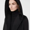 Płaszcz typu robe w kolorze camelowym, czarny Płaszcz typu robe w kolorze camelowym, czarny