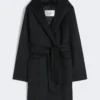 Płaszcz typu robe w kolorze camelowym, czarny Płaszcz typu robe w kolorze camelowym, czarny
