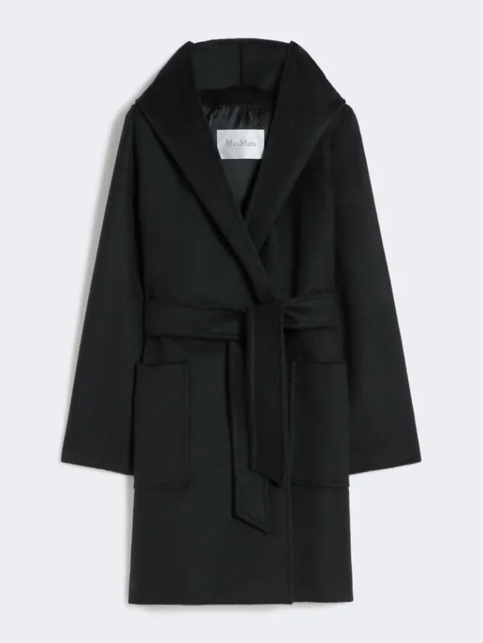 Płaszcz typu robe w kolorze camelowym, czarny Płaszcz typu robe w kolorze camelowym, czarny