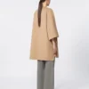 Płaszcz z tkaniny broadcloth w kolorze camelowym, brązowo-orzechowym Płaszcz z tkaniny broadcloth w kolorze camelowym, brązowo-orzechowym