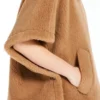 Peleryna z tkaniny teddy, kolor camel