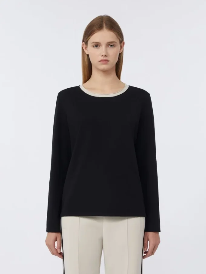 Podstawowa koszulka dżersejowa, czarna