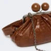 Średniej wielkości torebka Pasticcino z nadrukiem imitującym skórę krokodyla, czerwono-brązowa Średniej wielkości torebka Pasticcino z nadrukiem imitującym skórę krokodyla, czerwono-brązowa