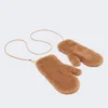 Rękawiczki z tkaniny Teddy, kolor camel Rękawiczki z tkaniny Teddy, kolor camel
