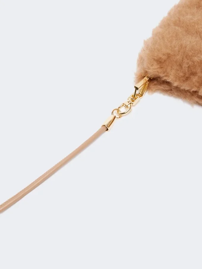Rękawiczki z tkaniny Teddy, kolor camel Rękawiczki z tkaniny Teddy, kolor camel