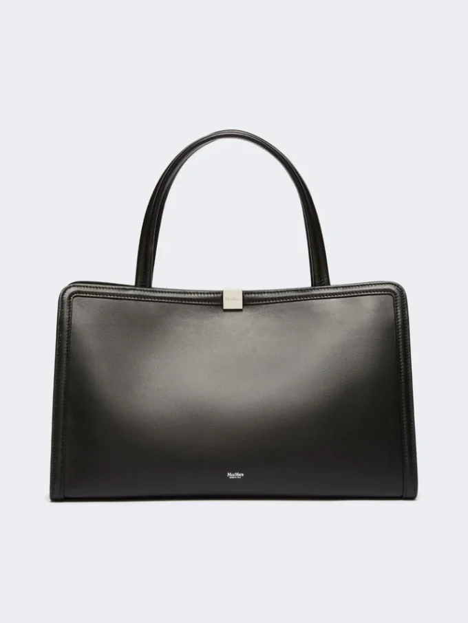 Skórzana torba typu tote, czarna Skórzana torba typu tote, czarna