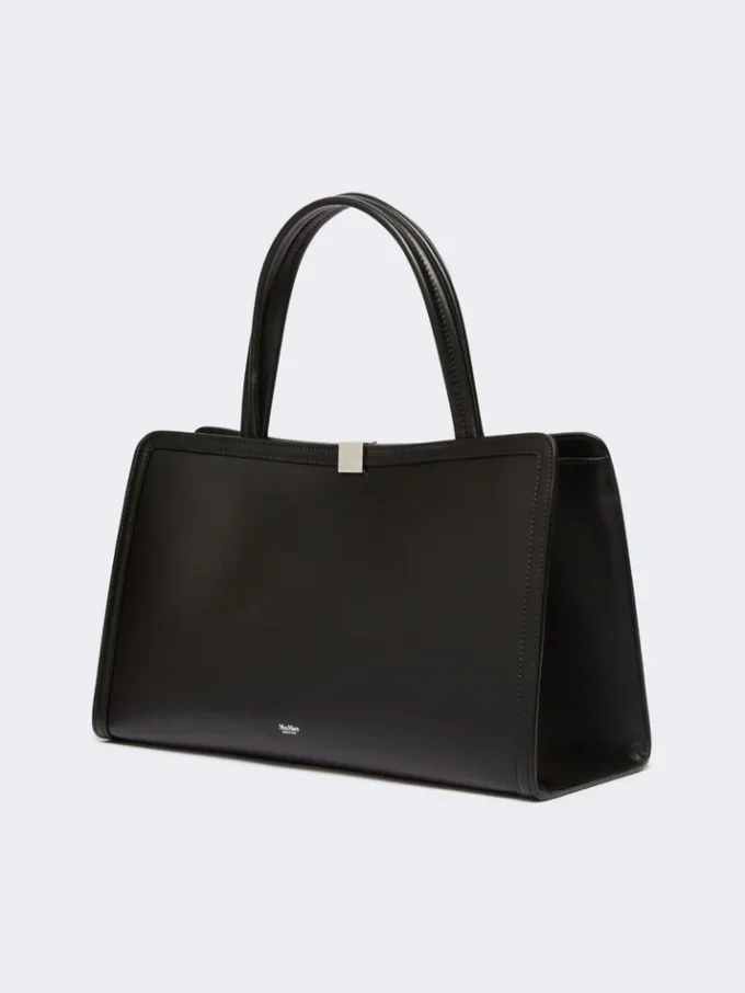 Skórzana torba typu tote, czarna Skórzana torba typu tote, czarna