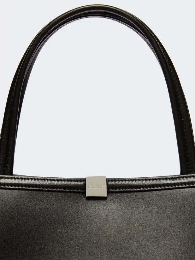Skórzana torba typu tote, czarna Skórzana torba typu tote, czarna