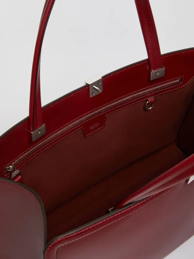 Skórzana torba typu tote, kolor bordowy Skórzana torba typu tote, kolor bordowy