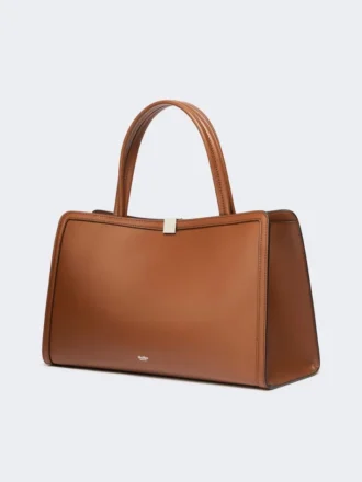 Skórzana torba typu tote, kolor tytoniowy