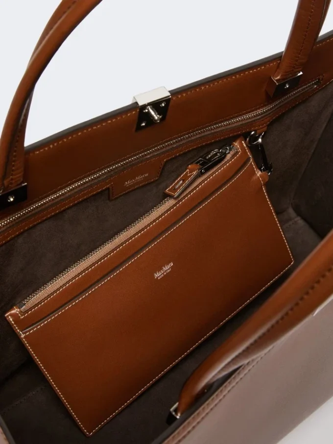 Skórzana torba typu tote, kolor tytoniowy Skórzana torba typu tote, kolor tytoniowy