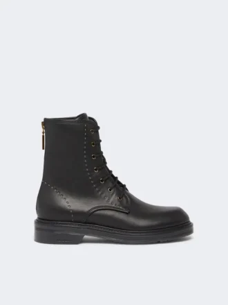 Skórzane buty typu combat, czarne Skórzane buty typu combat, czarne
