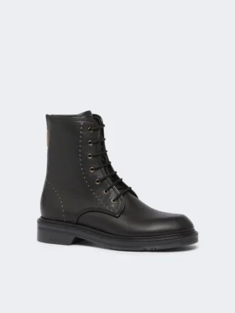 Skórzane buty typu combat, czarne Skórzane buty typu combat, czarne