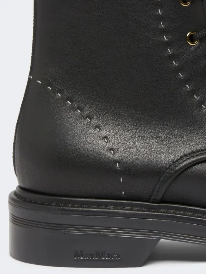 Skórzane buty typu combat, czarne Skórzane buty typu combat, czarne