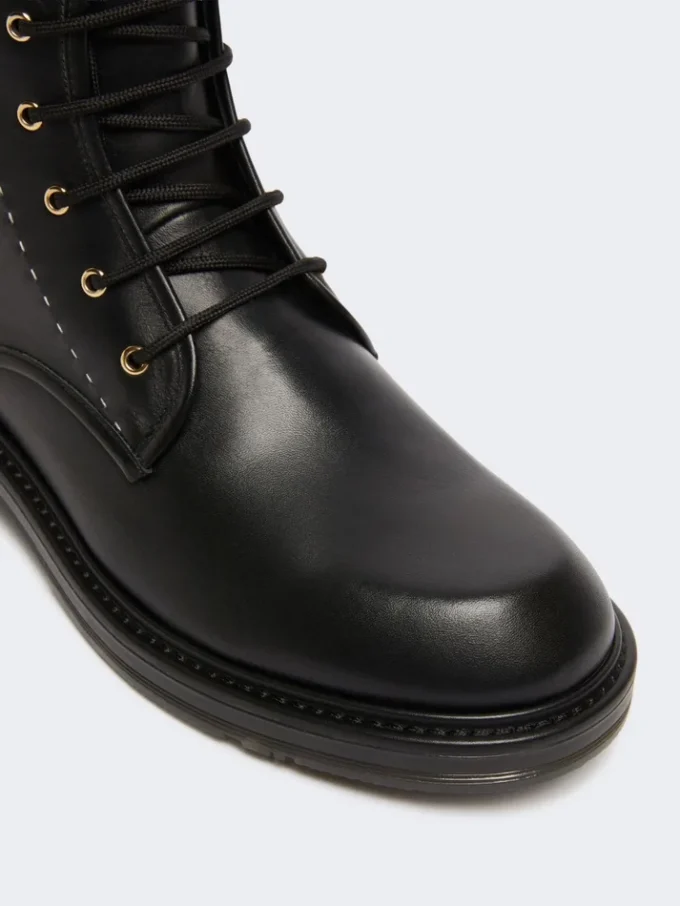 Skórzane buty typu combat, czarne Skórzane buty typu combat, czarne