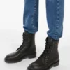 Skórzane buty typu combat, czarne Skórzane buty typu combat, czarne