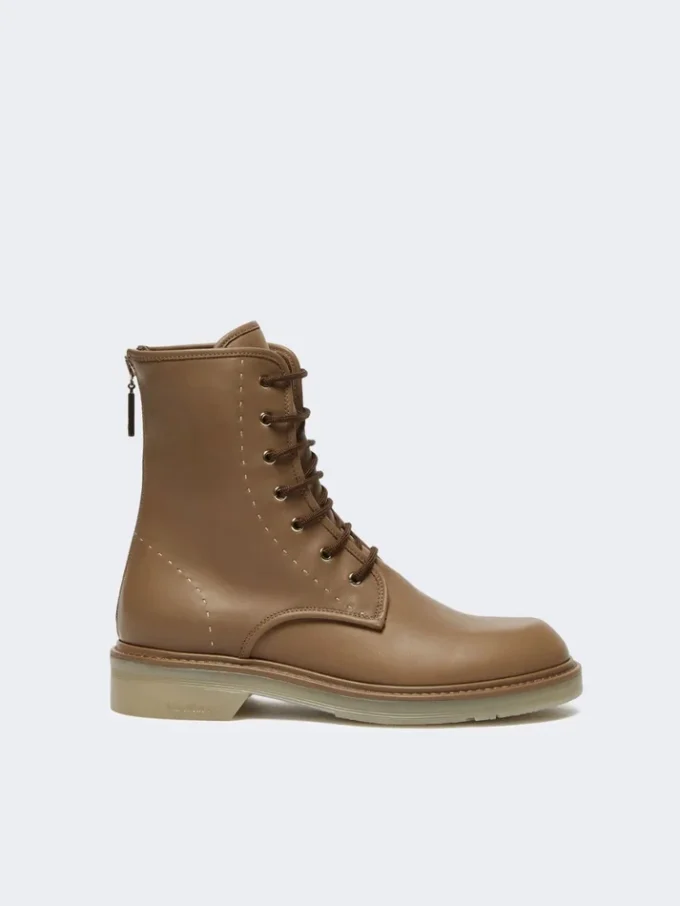 Skórzane buty typu combat, kolor orzechowy Skórzane buty typu combat, kolor orzechowy