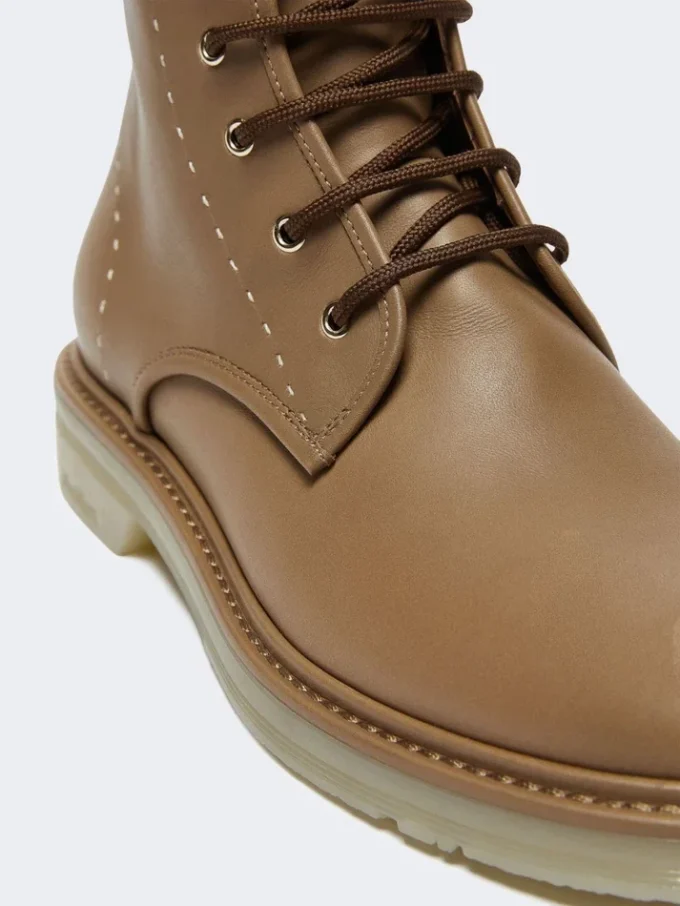 Skórzane buty typu combat, kolor orzechowy Skórzane buty typu combat, kolor orzechowy